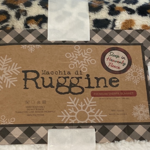 Macchia di Ruggine Sherpa fleece leopard print blanket - Picture 3 of 3
